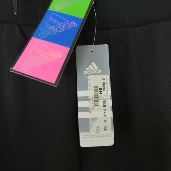 Addidas Women's Verve Fleece Pants Black Small - Picture 3 of 5